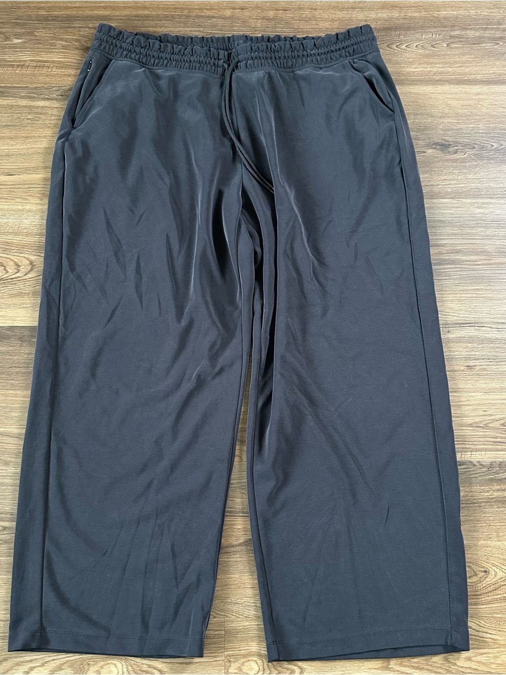 Athleta Seasoft Mid Rise Straight Leg Pant Black 2X Travel Drape Stretch Soft